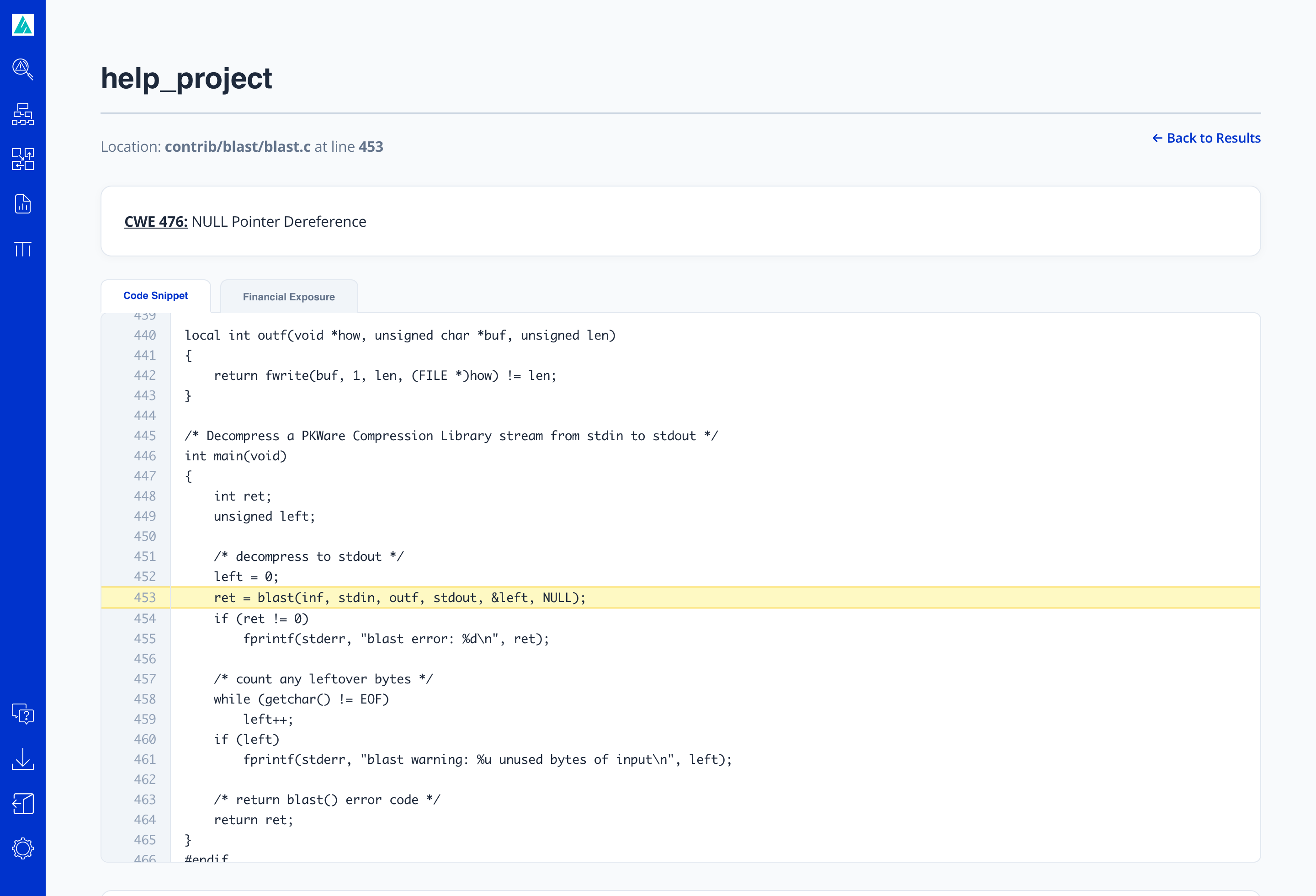 Detailed Result - Code View