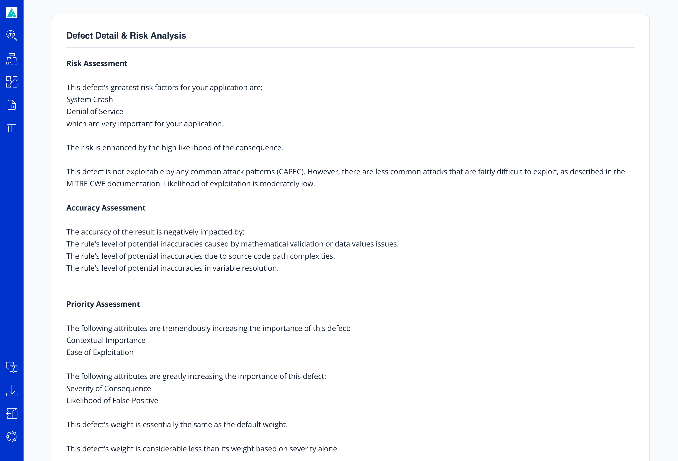 Detailed Result - Risk Analysis